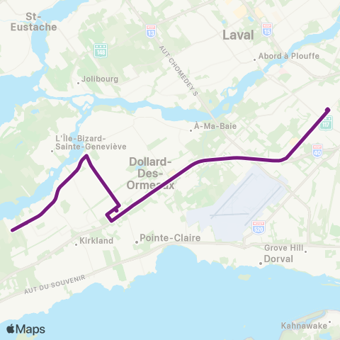 STM Express Pierrefonds map