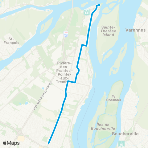 STM Express Bout-de-l'Île map