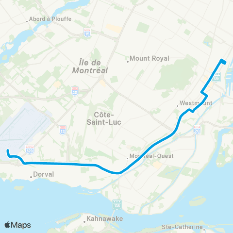 STM bus 747 YUL Aéroport map