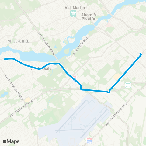 STM Trainbus Roxboro / Côte-Vertu map