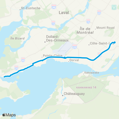STM Express Bord-du-Lac map