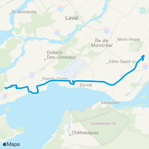 STM Express Anse-À-l'Orme map