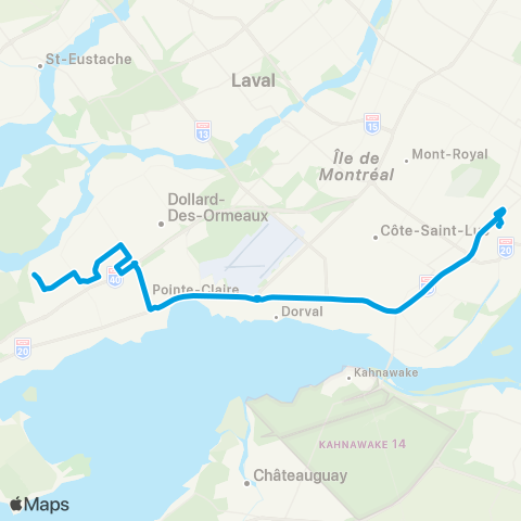 STM Express Antoine-Faucon map