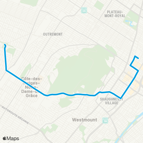 STM Express Côte-des-Neiges map
