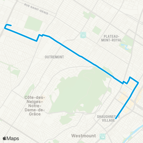 STM Express du Parc map