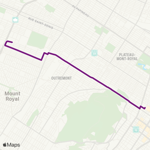 STM Avenue du Parc map