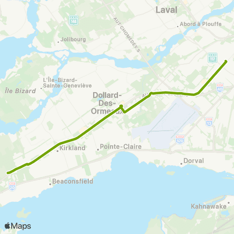 STM REM Anse-À-l'Orme / Côte-Vertu map