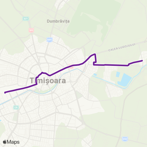 Transport Public Timișoara Gheorghe Barițiu - Ghiroda (Ialomița) map