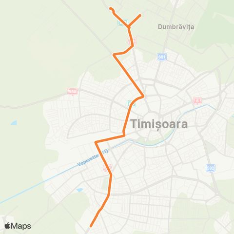 Transport Public Timișoara Pod Calea Șagului - Tristan Tzara / IKEA map