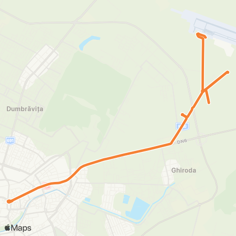 Transport Public Timișoara Bastion - Aeroport map