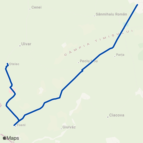 Transport Public Timișoara Timișoara - Foeni / Otelec map