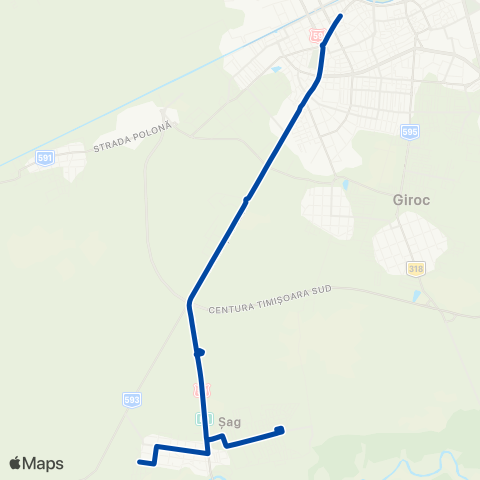 Transport Public Timișoara Timișoara - Șag map