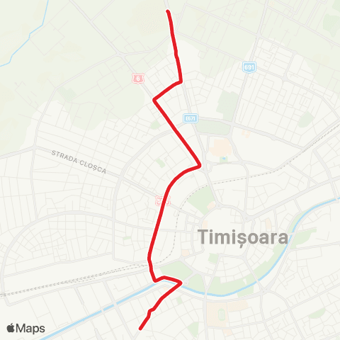 Transportul școlar Universitatea de Științele Vieții - Colegiul Național Bănățean map