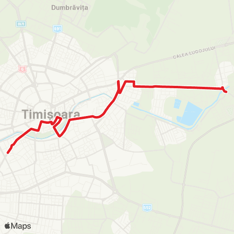 Transportul școlar Girație Pod Bega (Ghiroda) - Colegiul Național Bănățean map