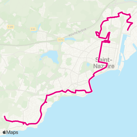 Ycéo Mobilité St-NAZAIRE Le Grand Pez - St-NAZAIRE Penhoët map