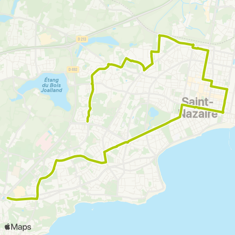 Ycéo Mobilité St-NAZAIRE Océanis 2 - St-NAZAIRE Voltaire-Landettes map