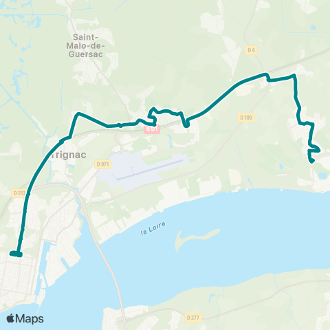 Ycéo Mobilité SAINT-NAZAIRE Gare - DONGES Gare map