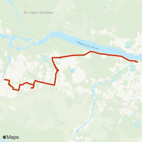 STS Terminus Chicoutimi vers Station du Royaume map