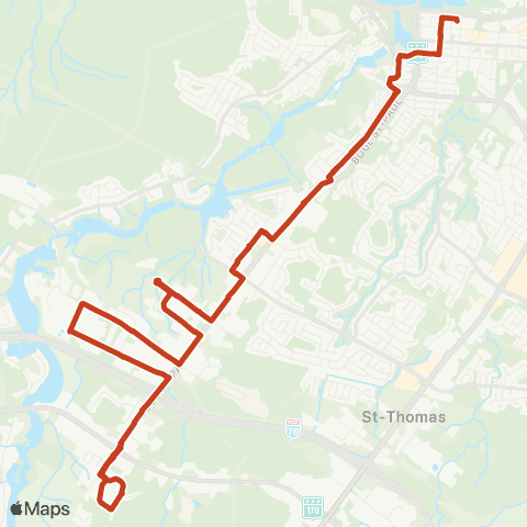 STS St-Paul - Boul. Barrette map