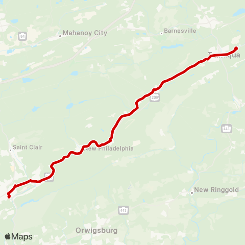 STS - Schuylkill Transportation System Tamaqua / McAdoo map