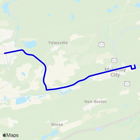STS - Schuylkill Transportation System Mahanoy City map