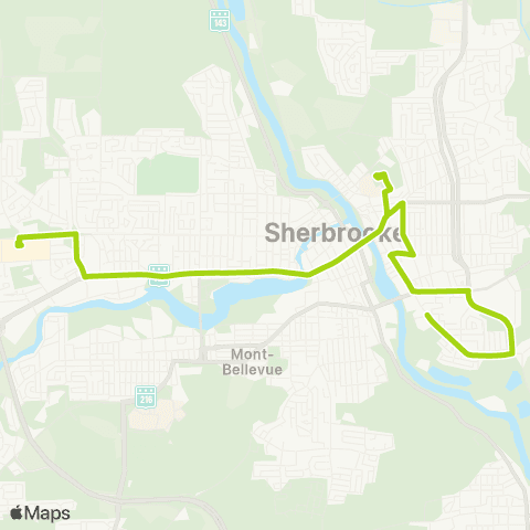STS Carrefour de l'Estrie ↔︎ Bowen - Talbot map