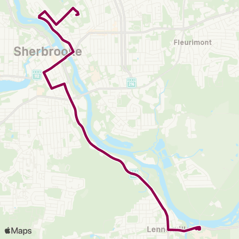 STS Station du Cégep ↔︎ Université Bishop's map