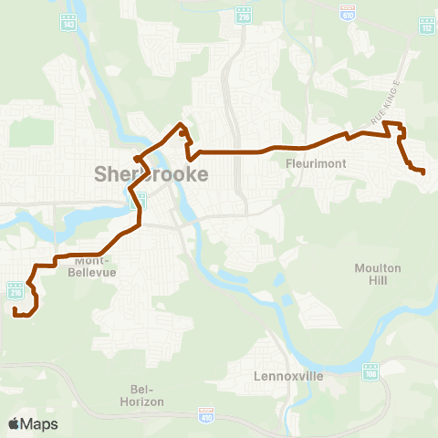 STS Uni de Sherbrooke ↔︎ des Chardonnerets map
