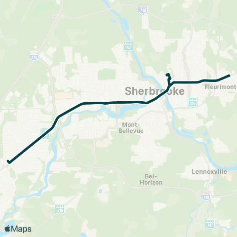 STS Plaza de l'Ouest ↔︎ King est - Raby map