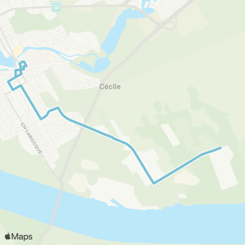 Société de transport de Salaberry-de-Valleyfield (STSV) Ligne 20 map