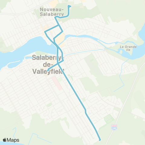 Société de transport de Salaberry-de-Valleyfield (STSV) Bellerive / Centre-ville map