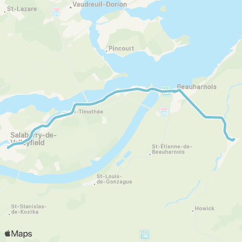Taxibus Salaberry-de-Valleyfield Ste-Martine map