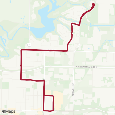 St. Thomas Transit NORTHSIDE map
