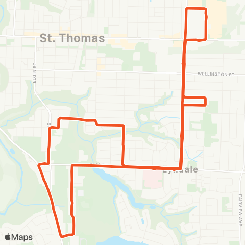 St. Thomas Transit PARKSIDE map