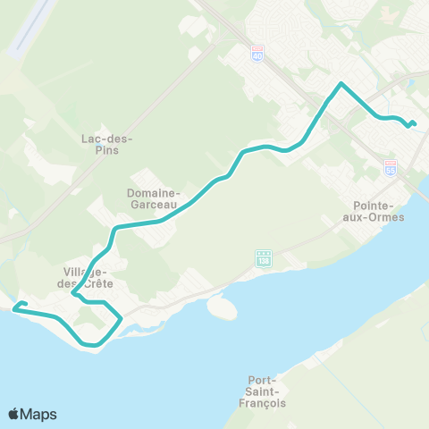 STTR Carrefour TRO ↔ Pointe-du-Lac map