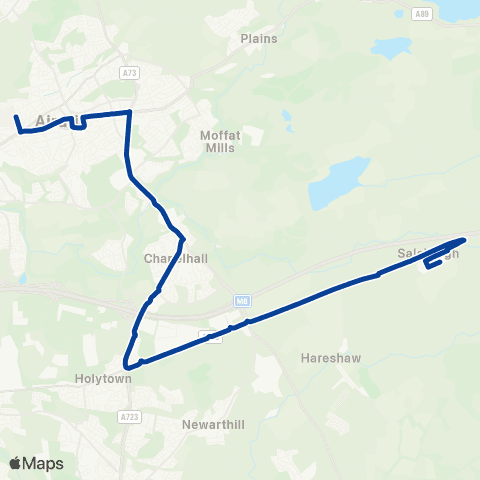 Stuart's Coaches Monklands General Hosp - Sighthill Ter map