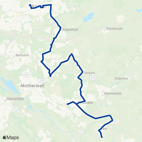 Stuart's Coaches Stravenhouse Road - Wellwynd map