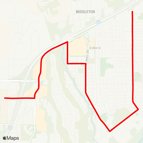SunTran Route 1 Red Cliffs (B) map