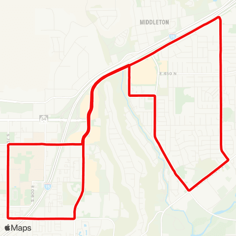 SunTran Route 1 Red Cliffs map