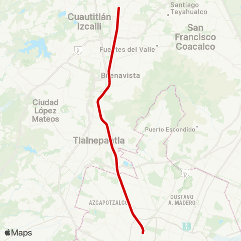 Ferrocarriles Suburbanos Buenavista-Cuautitlan map