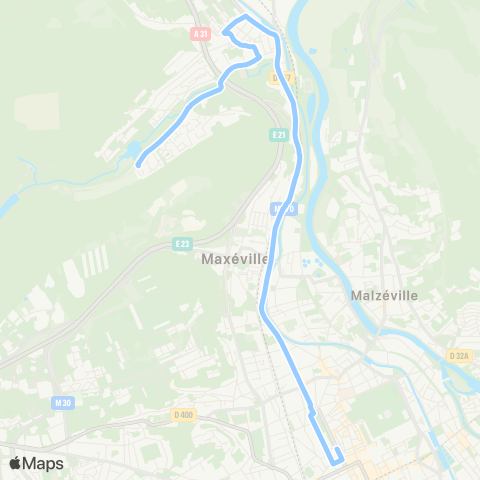 Réseau Sub Bellefontaine <> Nancy Carnot map