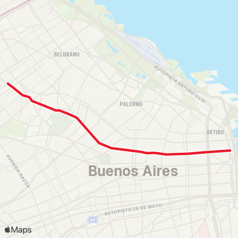 Metrovías Leandro N. Alem - Juan Manuel de Rosas map