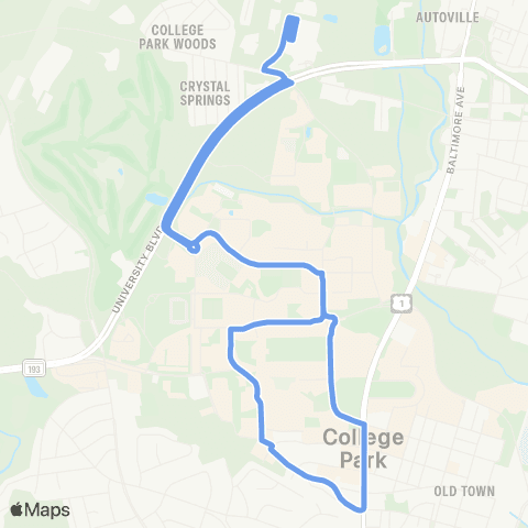 Shuttle-UM Campus Connector map