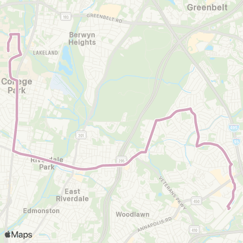 Shuttle-UM New Carrollton map