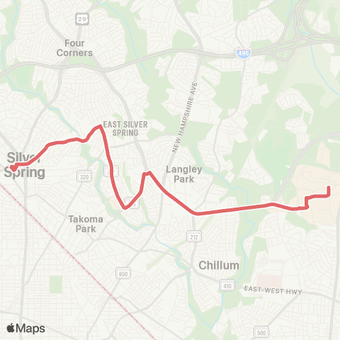 Shuttle-UM Silver Spring map