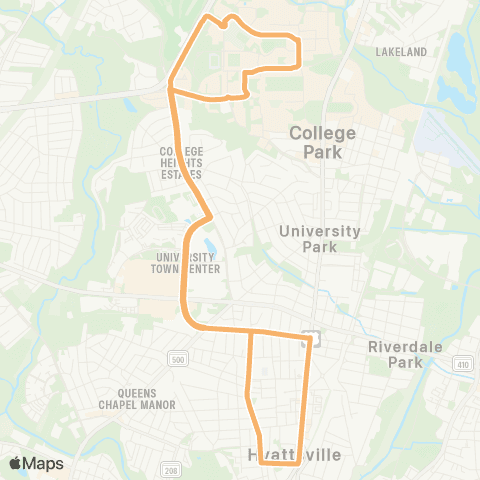 Shuttle-UM Hyattsville map