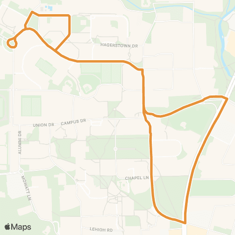 Shuttle-UM Orange map