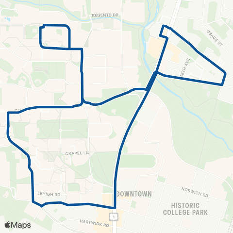 Shuttle-UM Blue map