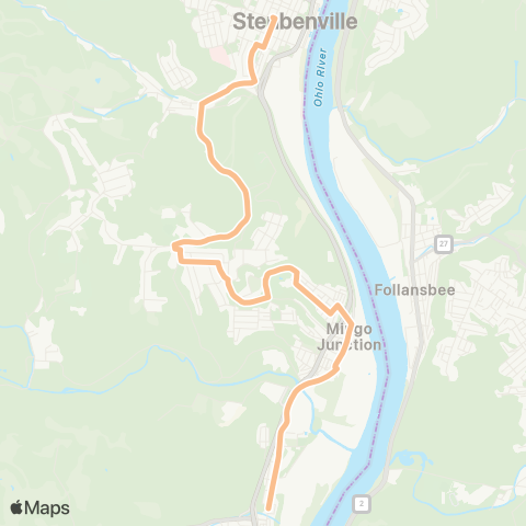 SVRTA Orange - Mingo Junction map