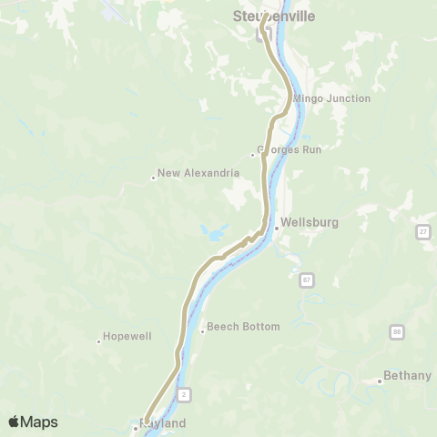 SVRTA Rayland - Tripper map